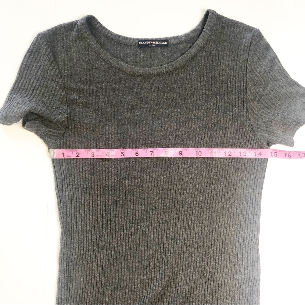 Brandy Melville Gray Ribbed T-Shirt Mini Dress - Picture 9 of 10